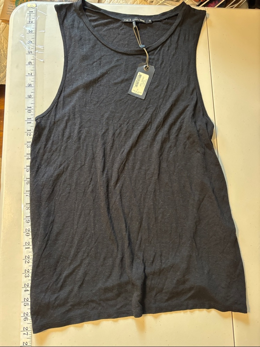 Rag & Bone Black Racerback Scoop Concert Tank Festival Timeless Soft Minimalist - Picture 10 of 10